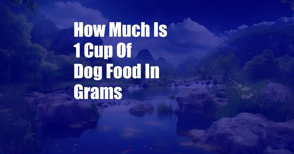 How Much Is 1 Cup Of Dog Food In Grams