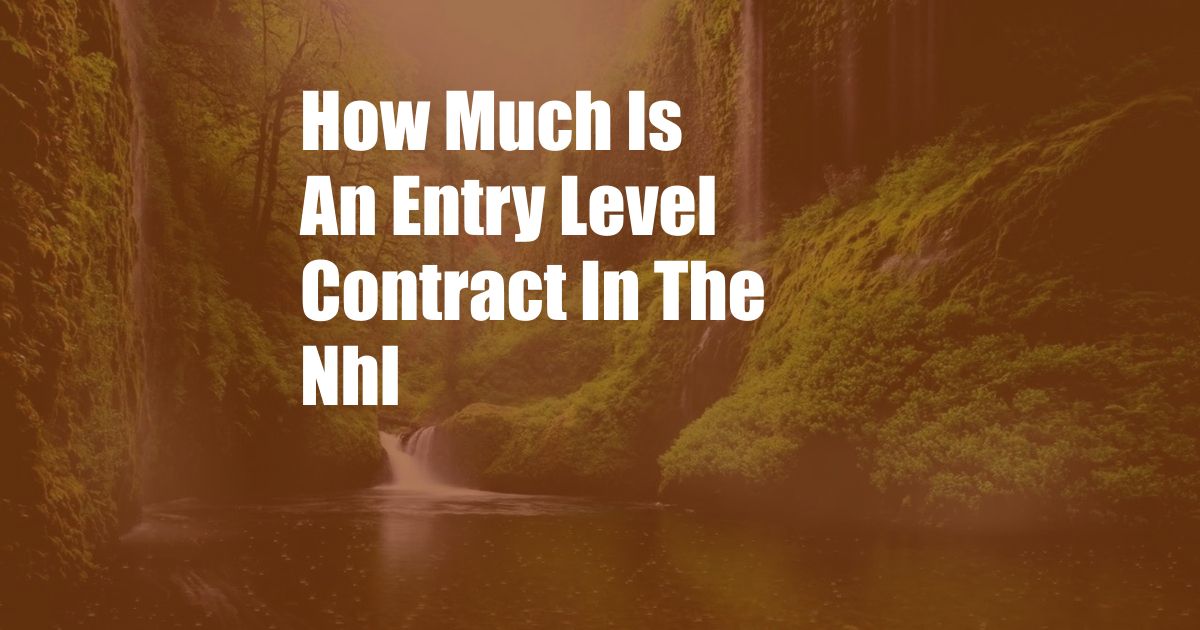 How Much Is An Entry Level Contract In The Nhl