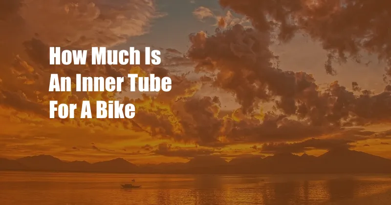 How Much Is An Inner Tube For A Bike