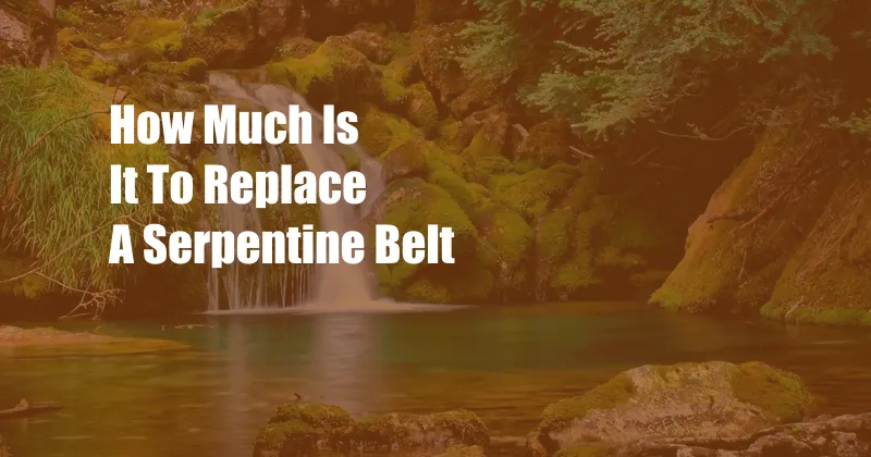 How Much Is It To Replace A Serpentine Belt