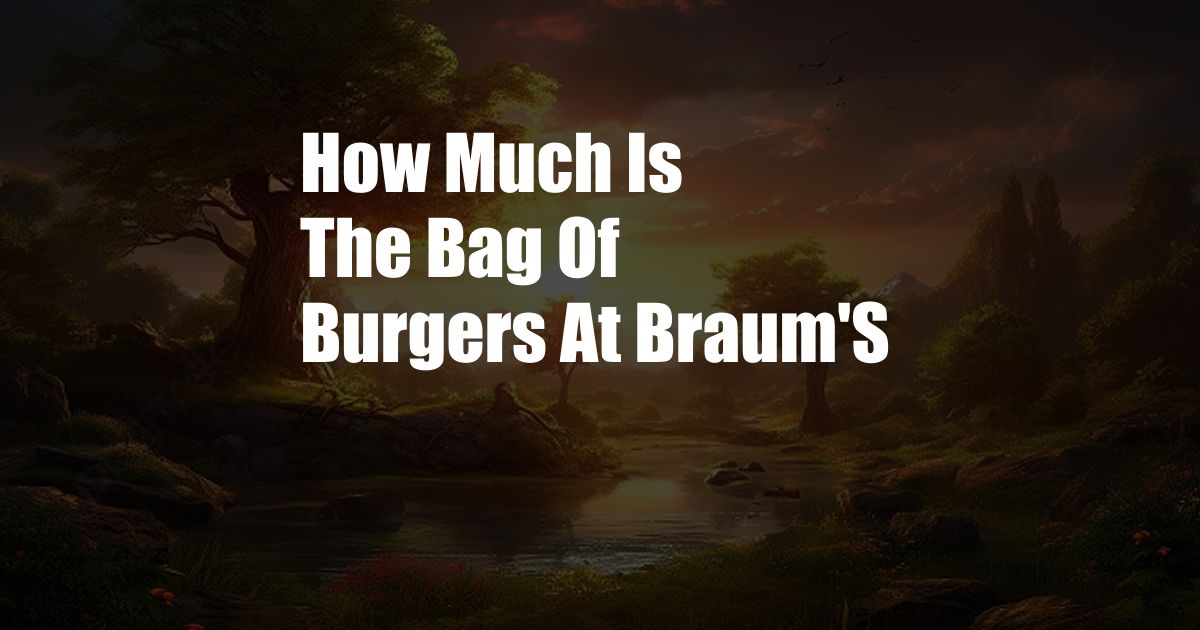 How Much Is The Bag Of Burgers At Braum'S