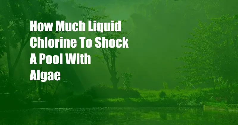 How Much Liquid Chlorine To Shock A Pool With Algae