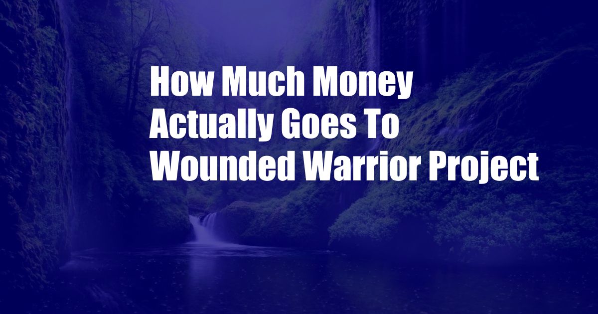 How Much Money Actually Goes To Wounded Warrior Project