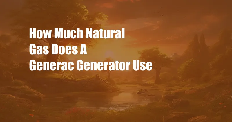 How Much Natural Gas Does A Generac Generator Use