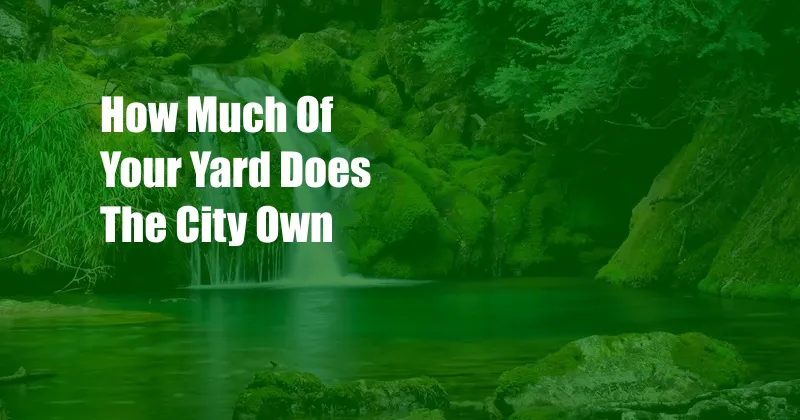 How Much Of Your Yard Does The City Own