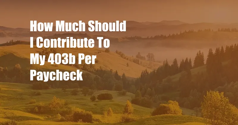 How Much Should I Contribute To My 403b Per Paycheck