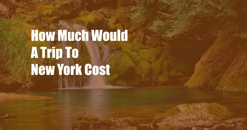 How Much Would A Trip To New York Cost