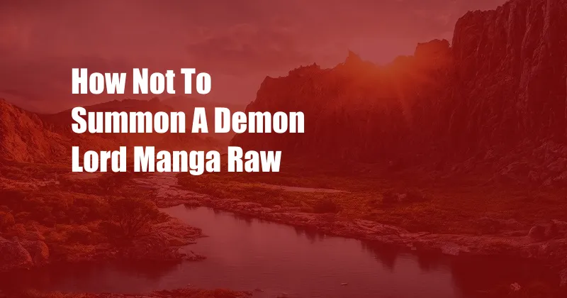 How Not To Summon A Demon Lord Manga Raw