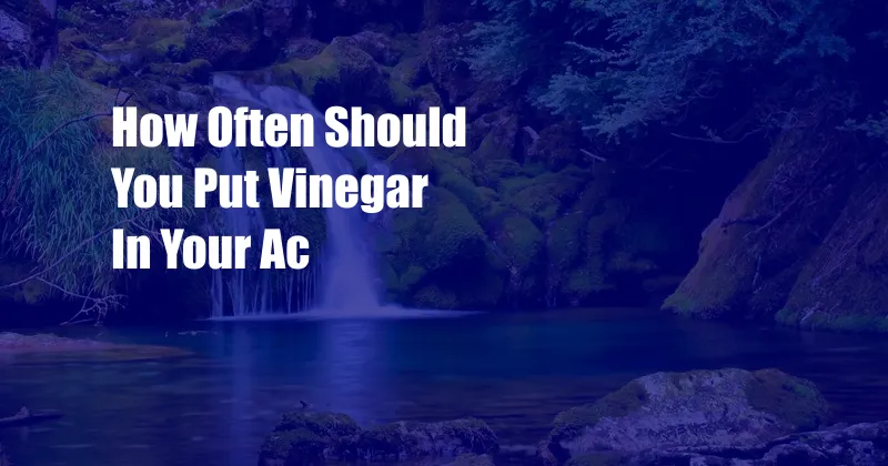 How Often Should You Put Vinegar In Your Ac