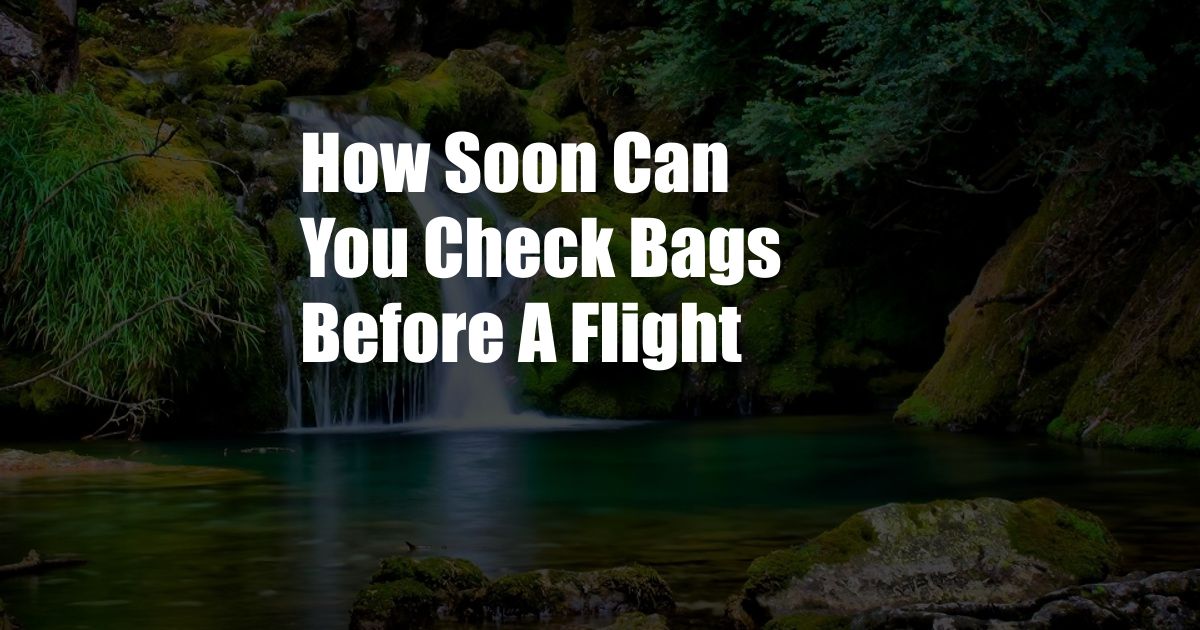 How Soon Can You Check Bags Before A Flight