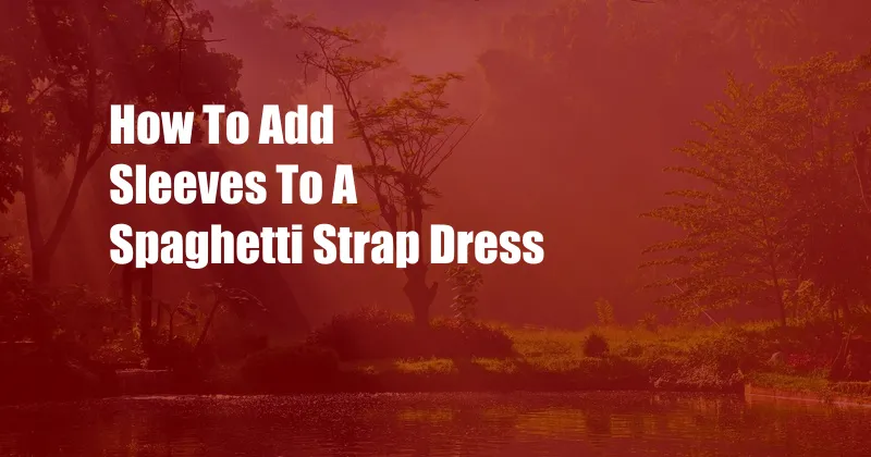 How To Add Sleeves To A Spaghetti Strap Dress