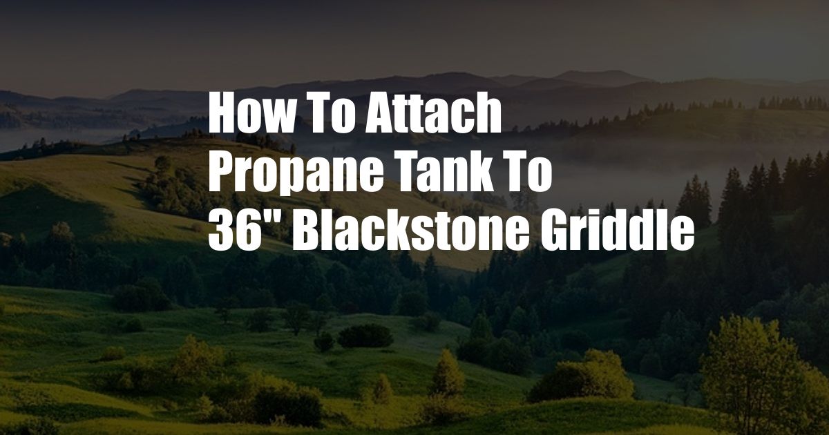 How To Attach Propane Tank To 36'' Blackstone Griddle