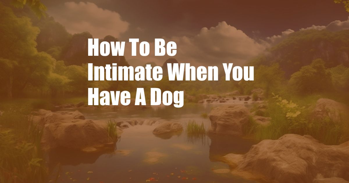 How To Be Intimate When You Have A Dog