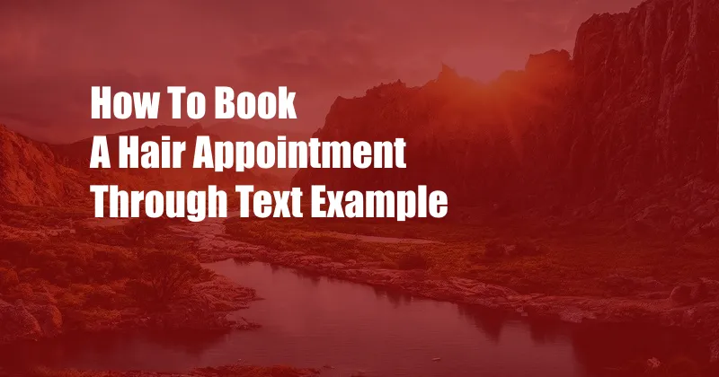 How To Book A Hair Appointment Through Text Example