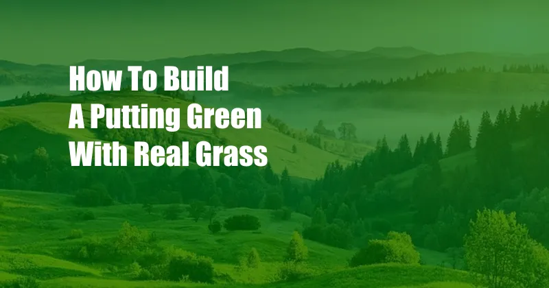 How To Build A Putting Green With Real Grass