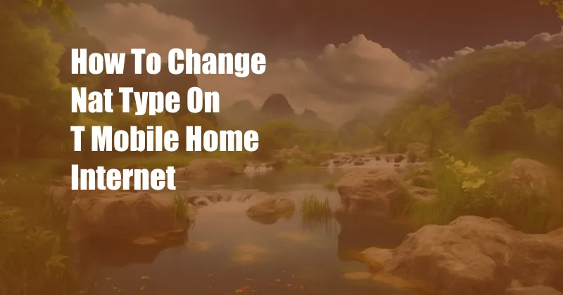 How To Change Nat Type On T Mobile Home Internet