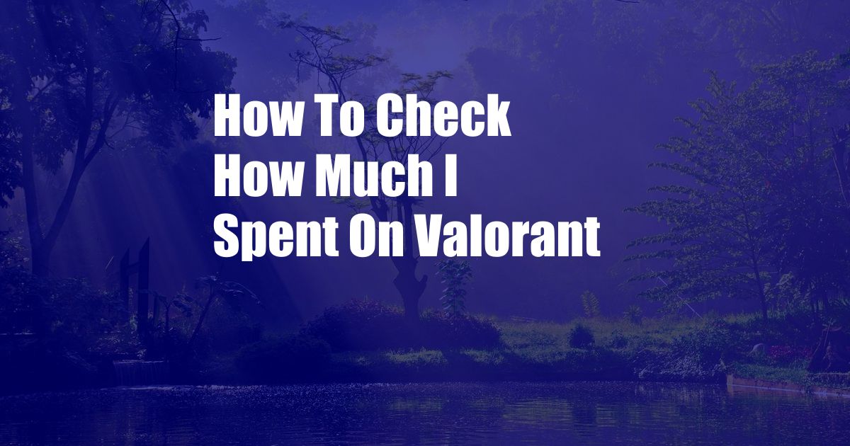 How To Check How Much I Spent On Valorant