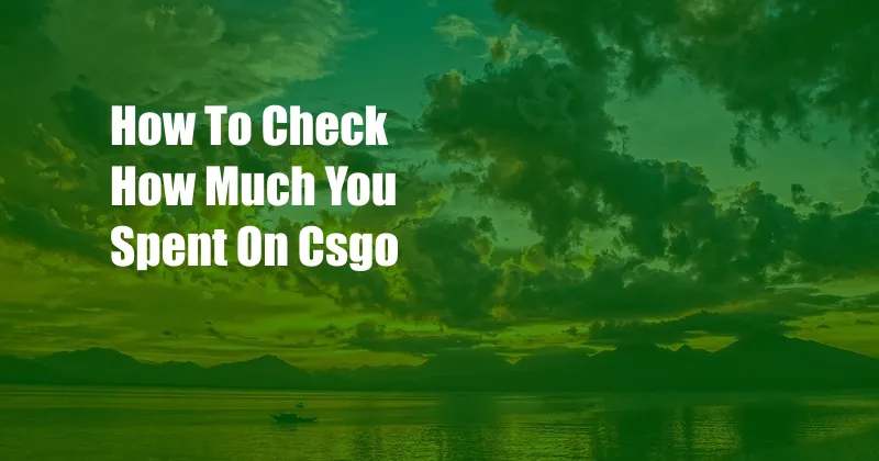 How To Check How Much You Spent On Csgo