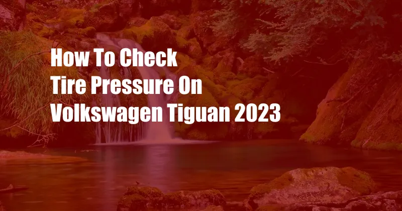 How To Check Tire Pressure On Volkswagen Tiguan 2023