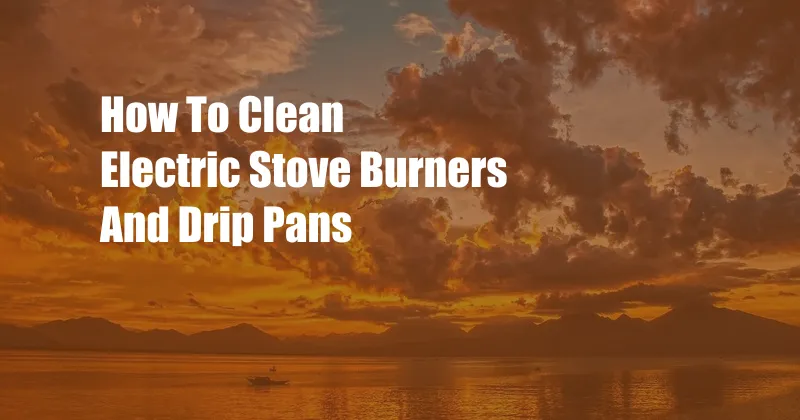 How To Clean Electric Stove Burners And Drip Pans