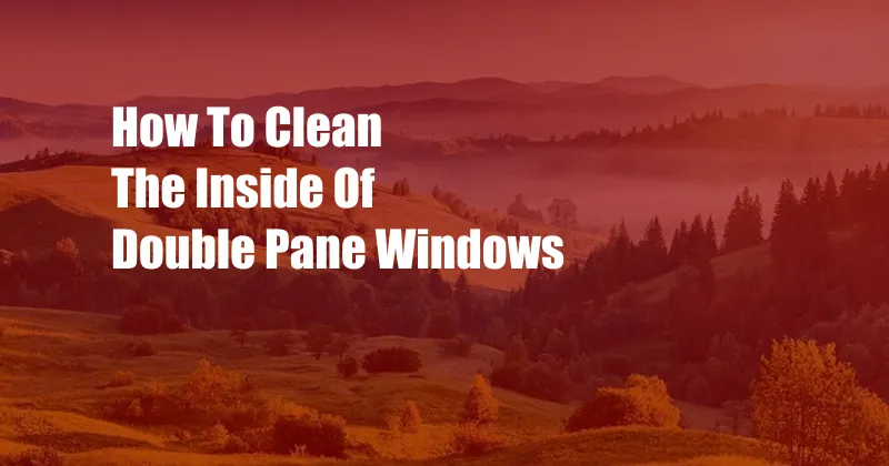 How To Clean The Inside Of Double Pane Windows