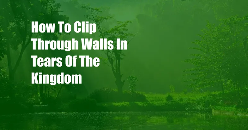 How To Clip Through Walls In Tears Of The Kingdom