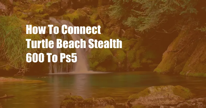 How To Connect Turtle Beach Stealth 600 To Ps5