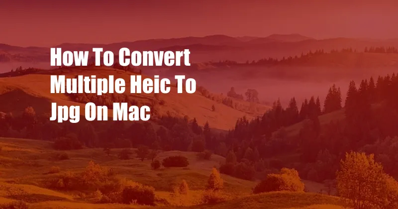 How To Convert Multiple Heic To Jpg On Mac