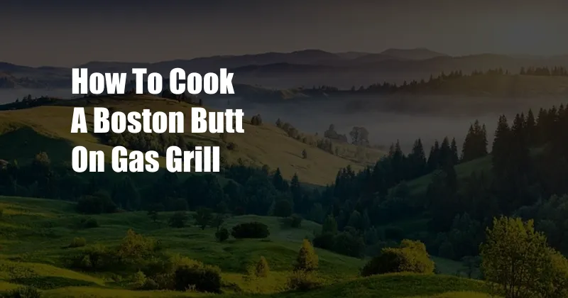 How To Cook A Boston Butt On Gas Grill