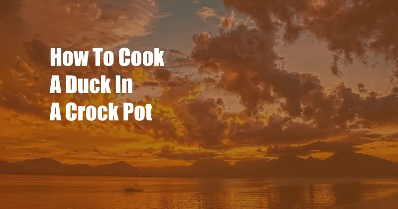 How To Cook A Duck In A Crock Pot