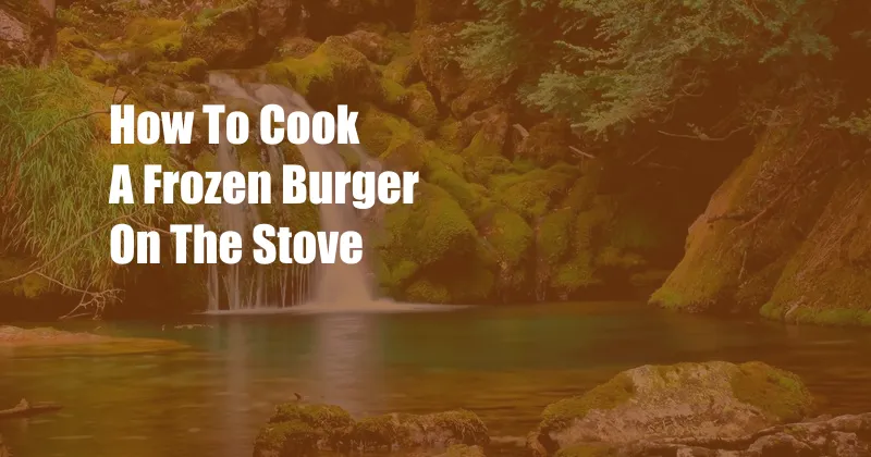 How To Cook A Frozen Burger On The Stove