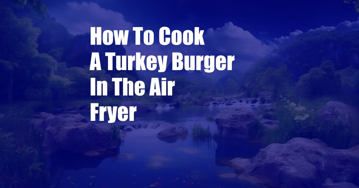 How To Cook A Turkey Burger In The Air Fryer