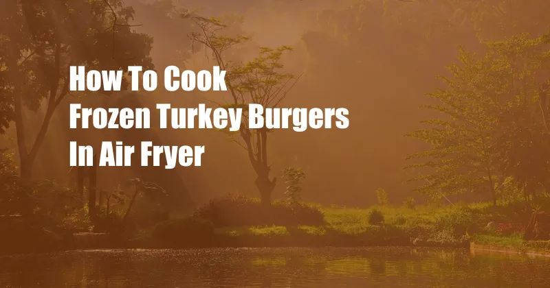 How To Cook Frozen Turkey Burgers In Air Fryer