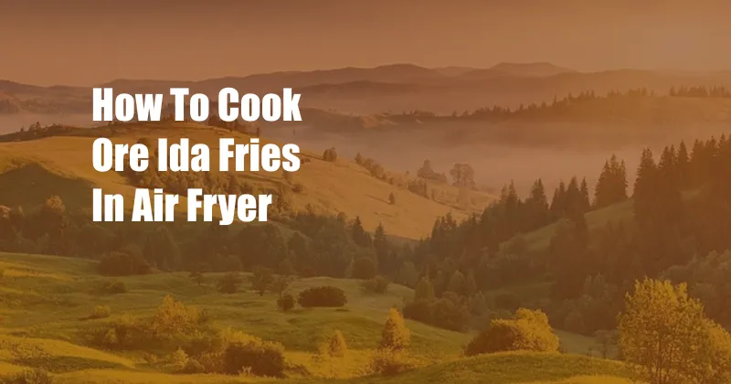 How To Cook Ore Ida Fries In Air Fryer