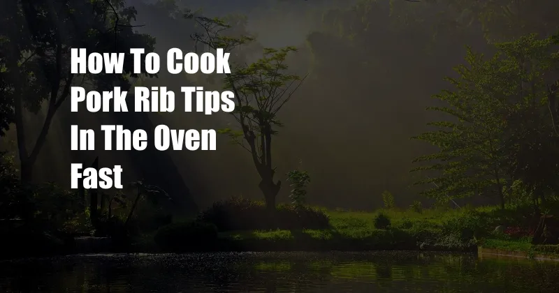 How To Cook Pork Rib Tips In The Oven Fast