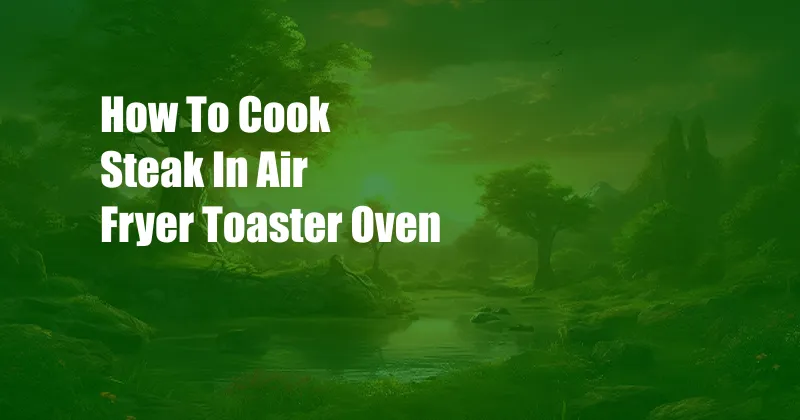 How To Cook Steak In Air Fryer Toaster Oven