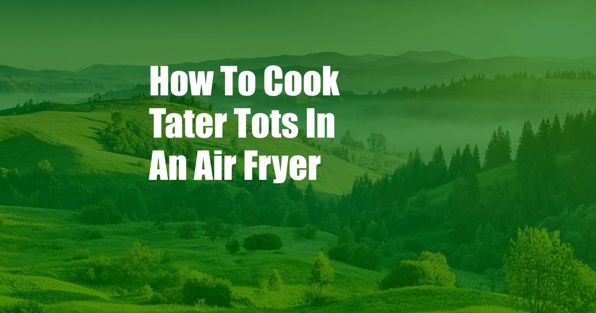 How To Cook Tater Tots In An Air Fryer