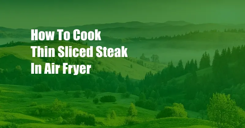 How To Cook Thin Sliced Steak In Air Fryer