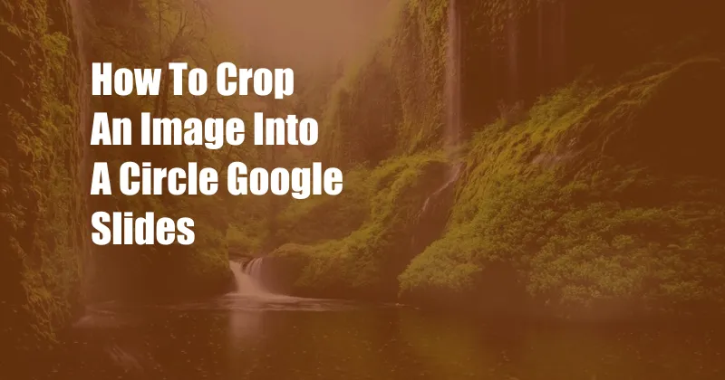 How To Crop An Image Into A Circle Google Slides