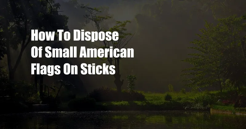 How To Dispose Of Small American Flags On Sticks