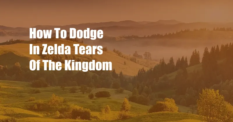 How To Dodge In Zelda Tears Of The Kingdom