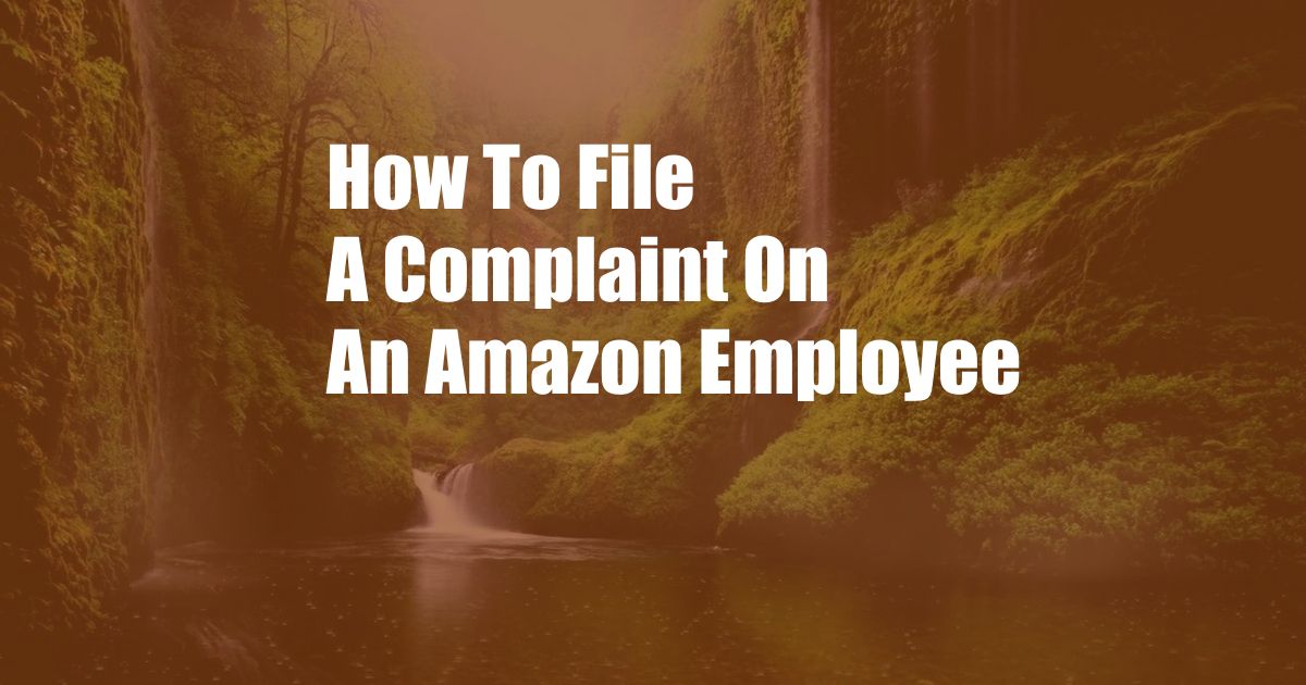 How To File A Complaint On An Amazon Employee