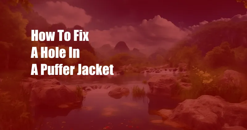 How To Fix A Hole In A Puffer Jacket