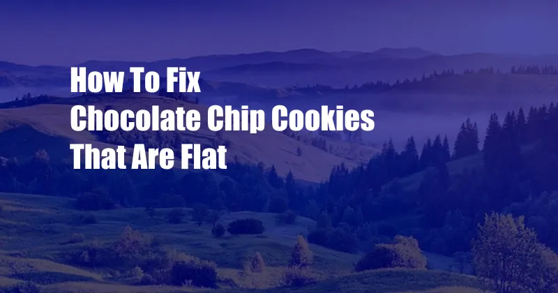 How To Fix Chocolate Chip Cookies That Are Flat