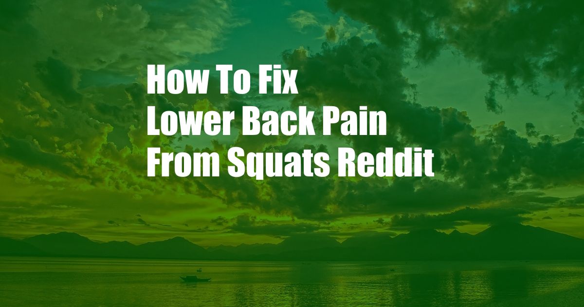 How To Fix Lower Back Pain From Squats Reddit