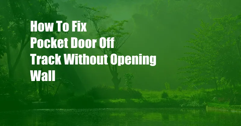 How To Fix Pocket Door Off Track Without Opening Wall
