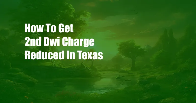 How To Get 2nd Dwi Charge Reduced In Texas