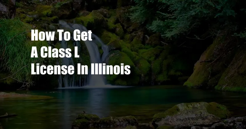 How To Get A Class L License In Illinois