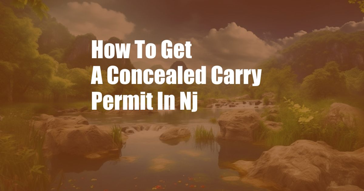 How To Get A Concealed Carry Permit In Nj