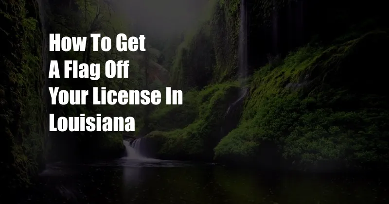 How To Get A Flag Off Your License In Louisiana